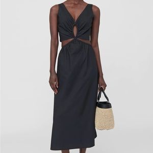 anine bing black dione cutout dress